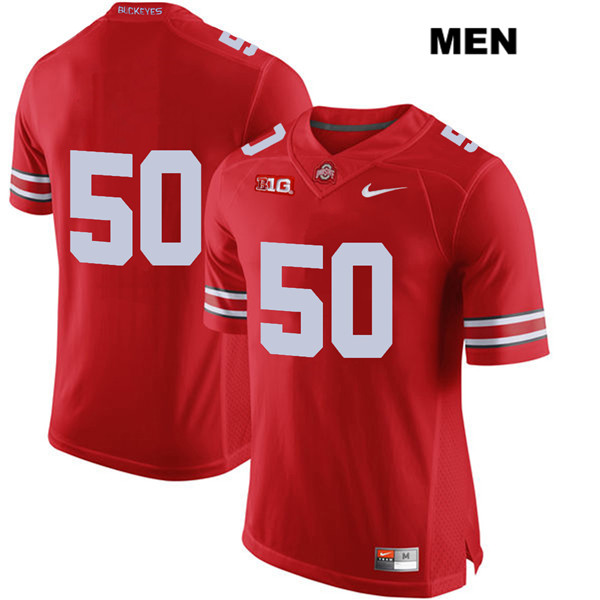 Ohio State Buckeyes Men's Nathan Brock #50 Red Authentic Nike No Name College NCAA Stitched Football Jersey EZ19Y10ZD